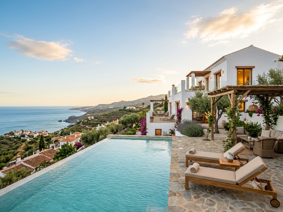 Villa con piscina y vista al mar en la Axarquía, Andalucía